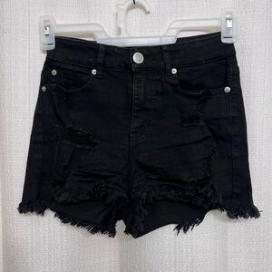 Black Denim Shorts